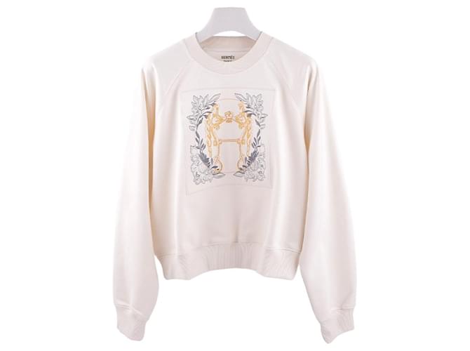 Hermès Sweatshirt mit bestickten Raglanärmeln Mehrfarben - Ansicht 3
