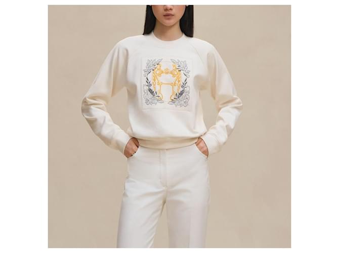 Hermès Sweatshirt mit bestickten Raglanärmeln Mehrfarben - Ansicht 6