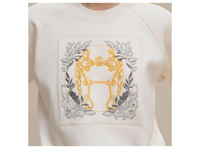 Hermès Sweatshirt mit bestickten Raglanärmeln Mehrfarben - Ansicht 8