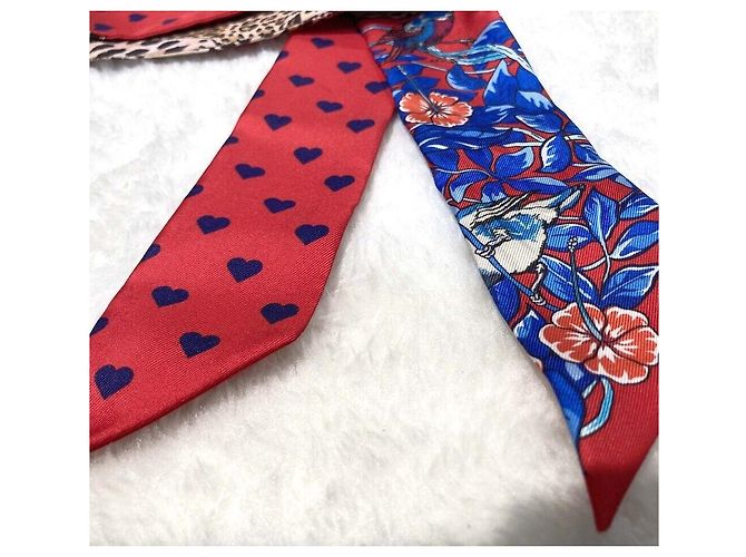 Hermès Foulard Twilly Silk Jungle Love Rosso - vista 2
