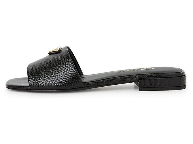 Prada Pantofole Saffiano da donna Nero - vista 4