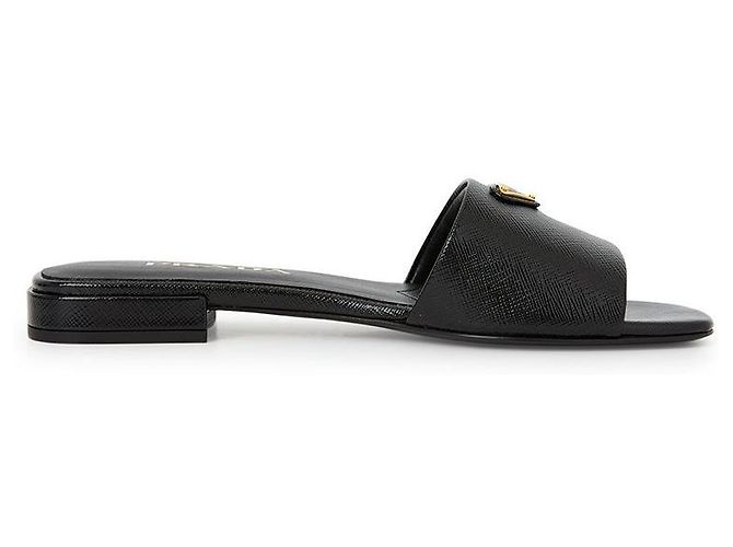 Prada Pantofole Saffiano da donna Nero - vista 5