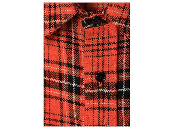 Céline Camicia in cotone a quadri oversize Rosso - vista 3