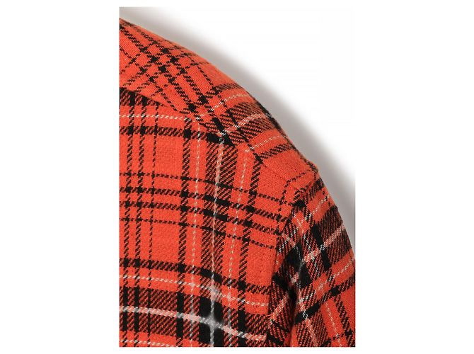 Céline Camicia in cotone a quadri oversize Rosso - vista 4