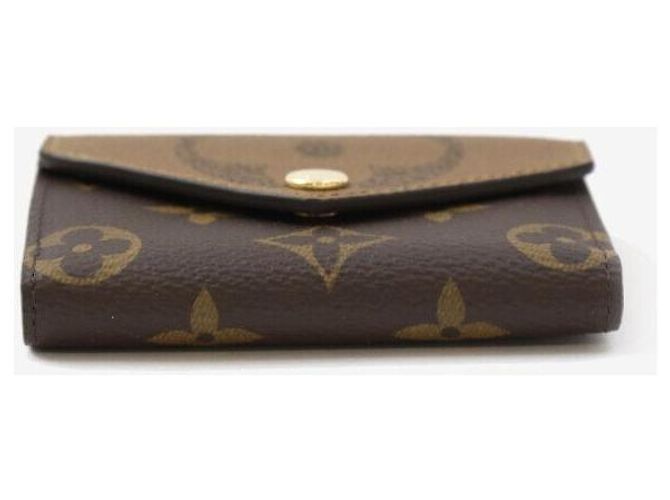 Louis Vuitton Cartera Zoe Monogram y Monogram Reverse Cartera Compacta Tarjetero Castaño - vista 4