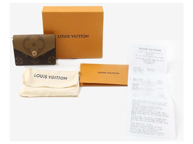 Louis Vuitton Cartera Zoe Monogram y Monogram Reverse Cartera Compacta Tarjetero Castaño - vista 8
