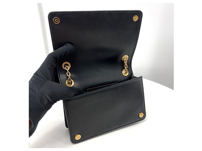 Miu Miu Borsa a tracolla trapuntata con catena Nero - vista 11