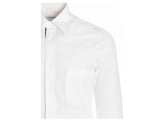 Thom Browne Camisa clásica de popelina con ribete RWB oculto - vista 5