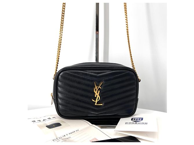 Saint Laurent Borsa a tracolla trapuntata con catena Nero - vista 3