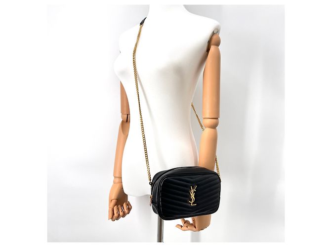 Saint Laurent Borsa a tracolla trapuntata con catena Nero - vista 5