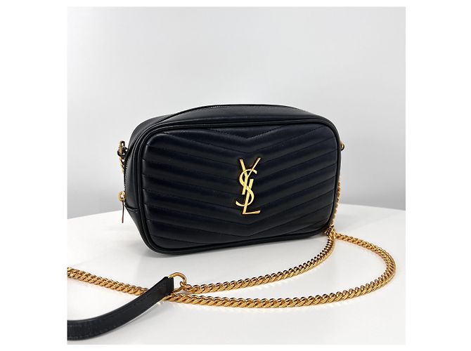Saint Laurent Borsa a tracolla trapuntata con catena Nero - vista 6