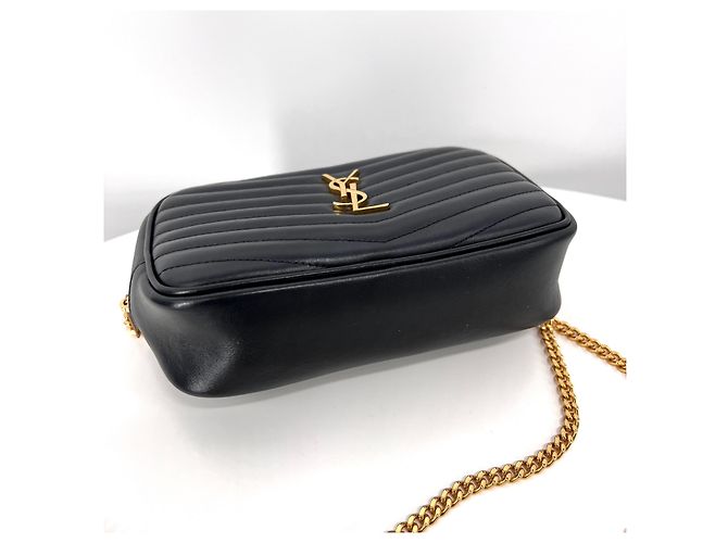 Saint Laurent Borsa a tracolla trapuntata con catena Nero - vista 8