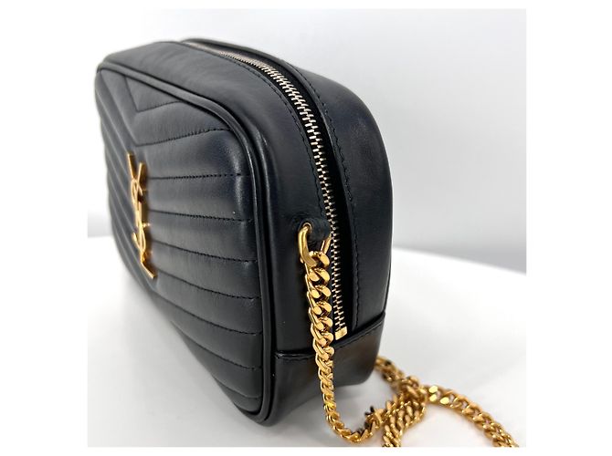 Saint Laurent Borsa a tracolla trapuntata con catena Nero - vista 9