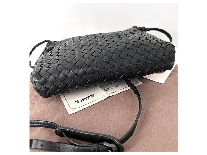 Bottega Veneta Borsa a tracolla Intrecciato Nodini Nera Nero - vista 10