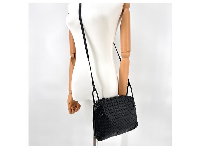 Bottega Veneta Borsa a tracolla Intrecciato Nodini Nera Nero - vista 2