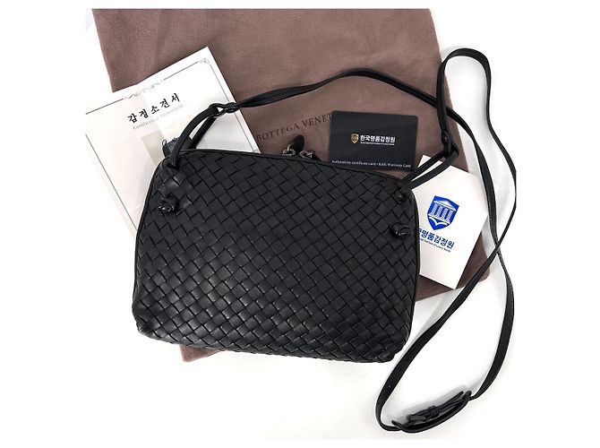 Bottega Veneta Borsa a tracolla Intrecciato Nodini Nera Nero - vista 4