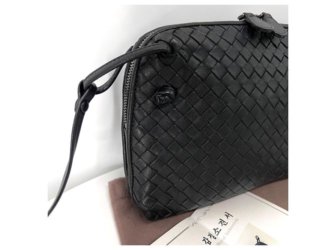 Bottega Veneta Borsa a tracolla Intrecciato Nodini Nera Nero - vista 8