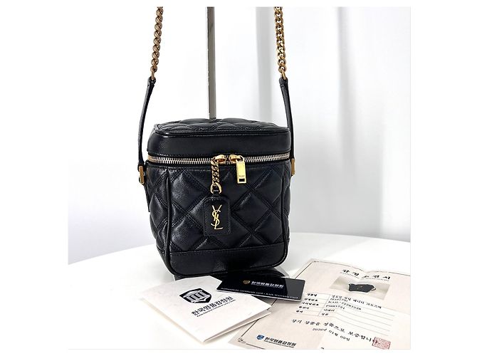 Saint Laurent Borsa a tracolla trapuntata Vanity Crossbody Black Nero - vista 10