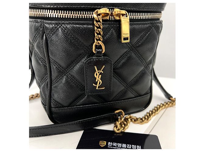 Saint Laurent Borsa a tracolla trapuntata Vanity Crossbody Black Nero - vista 6
