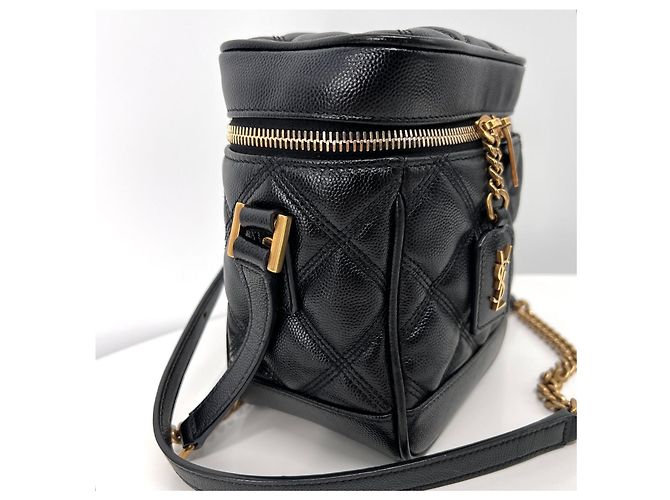 Saint Laurent Borsa a tracolla trapuntata Vanity Crossbody Black Nero - vista 8