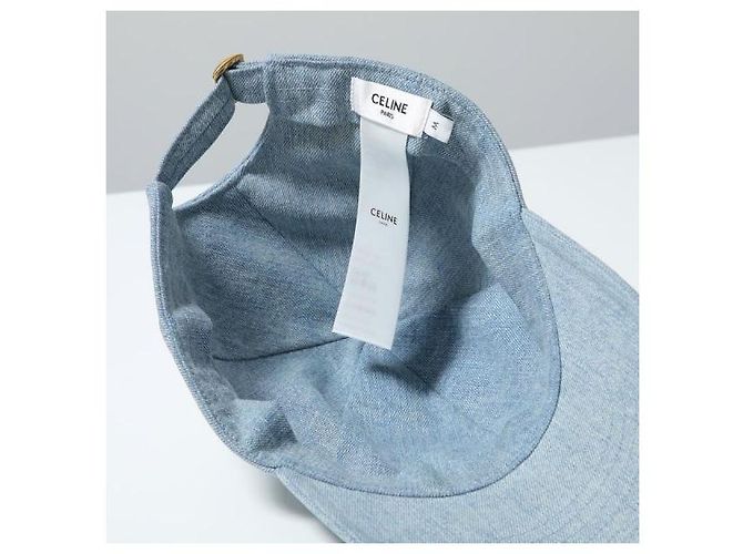 Céline Cappellino da baseball in denim di cotone - vista 7