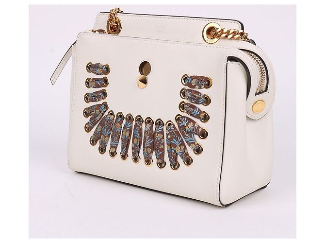 Fendi Borsa a tracolla Dot Com in pelle bianca Bianco - vista 3