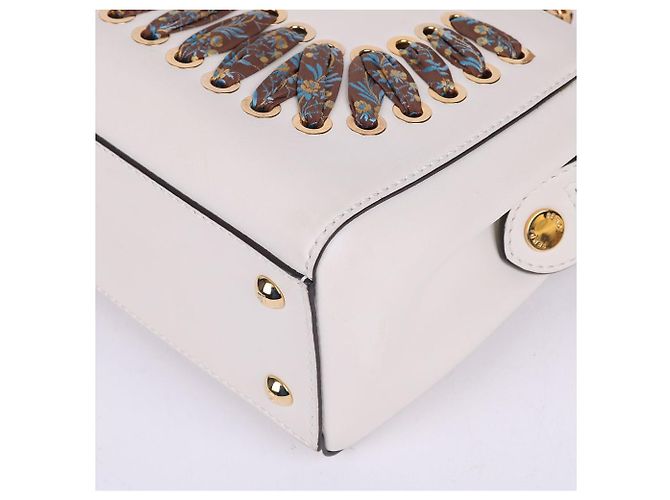 Fendi Borsa a tracolla Dot Com in pelle bianca Bianco - vista 9