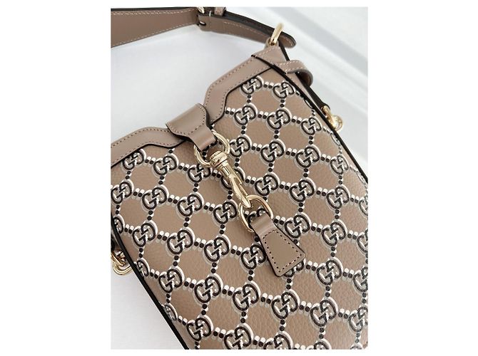 Gucci Kleiner GG Leder Eimerbeutel FADAC Braun - Ansicht 13