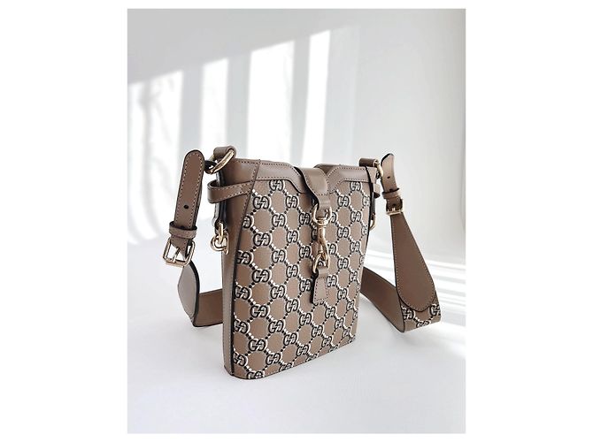 Gucci Kleiner GG Leder Eimerbeutel FADAC Braun - Ansicht 2