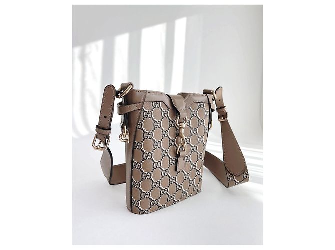 Gucci Kleiner GG Leder Eimerbeutel FADAC Braun - Ansicht 7