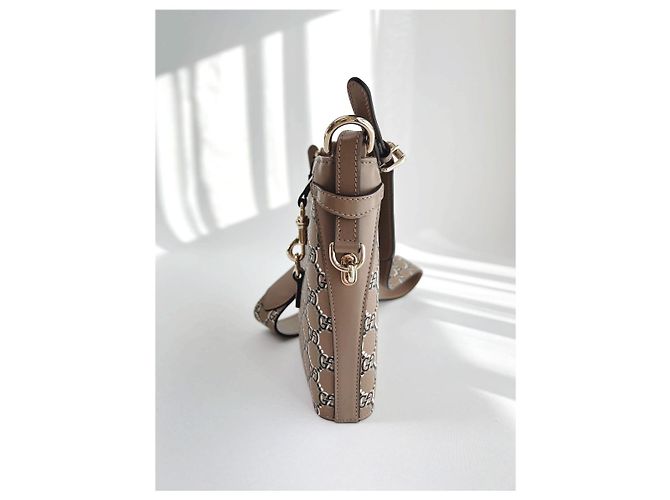 Gucci Kleiner GG Leder Eimerbeutel FADAC Braun - Ansicht 8