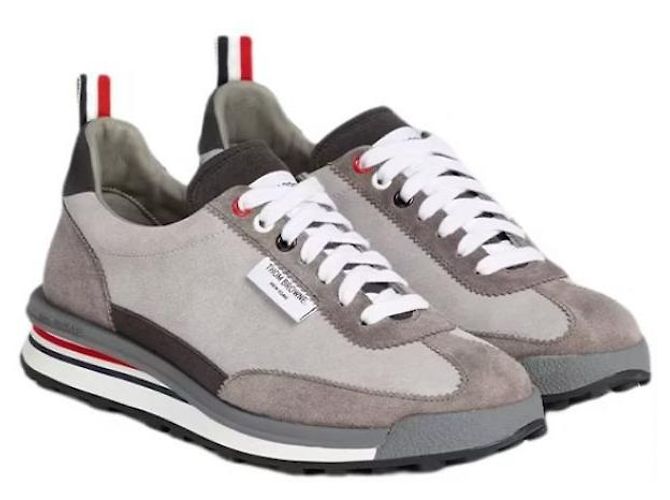 Thom Browne Tech Runner aus Kalbswildleder Braun - Ansicht 4
