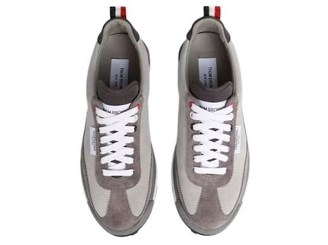 Thom Browne Tech Runner aus Kalbswildleder Braun - Ansicht 5