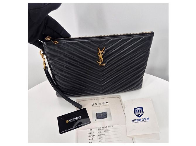 Saint Laurent Monogramm Clutch Bag Schwarz Medium - Ansicht 4