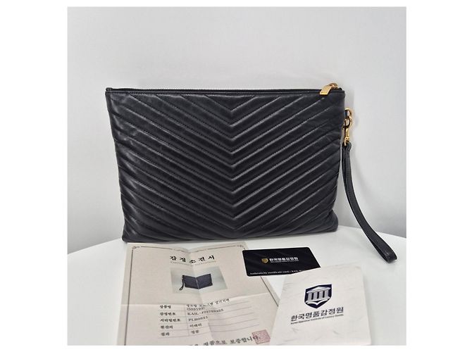 Saint Laurent Monogramm Clutch Bag Schwarz Medium - Ansicht 5