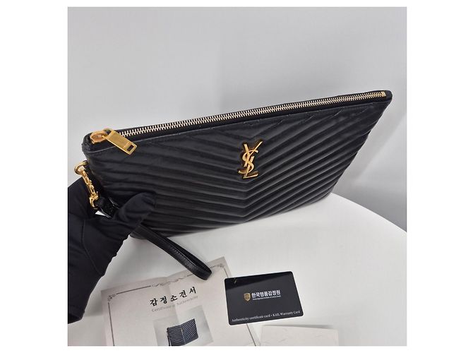 Saint Laurent Monogramm Clutch Bag Schwarz Medium - Ansicht 7