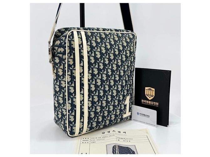 Dior Borsa a tracolla Oblique PVC Troiter Blu - vista 4