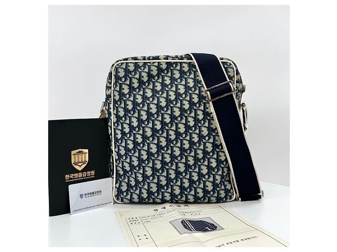 Dior Borsa a tracolla Oblique PVC Troiter Blu - vista 5