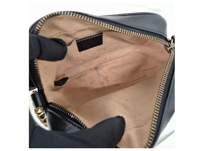 Gucci Borsa a tracolla mini GG Marmont nera Nero - vista 10
