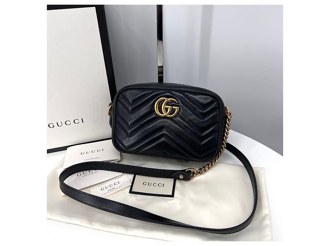 Gucci Borsa a tracolla mini GG Marmont nera Nero - vista 2