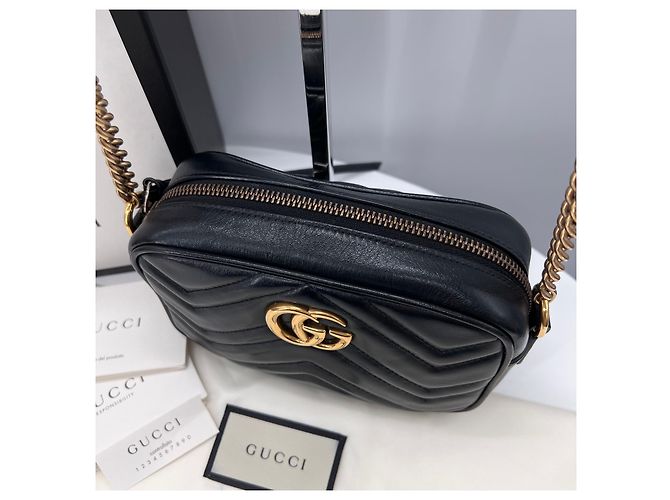 Gucci Borsa a tracolla mini GG Marmont nera Nero - vista 5