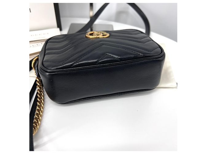 Gucci Borsa a tracolla mini GG Marmont nera Nero - vista 6