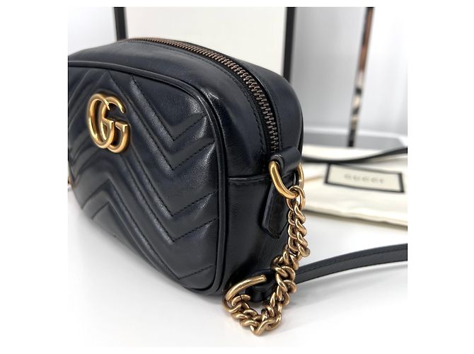 Gucci Borsa a tracolla mini GG Marmont nera Nero - vista 8
