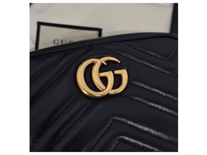 Gucci Borsa a tracolla mini GG Marmont nera Nero - vista 9