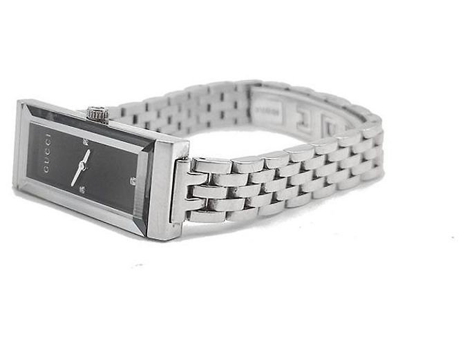 Gucci Stahluhr mit Diamantfassung Silber - Ansicht 2