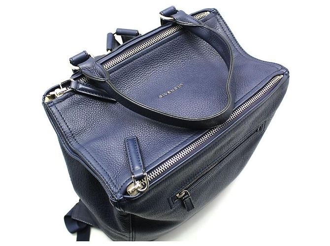 Givenchy Navy Calf Leather Pandora Backpack Blue - view 6