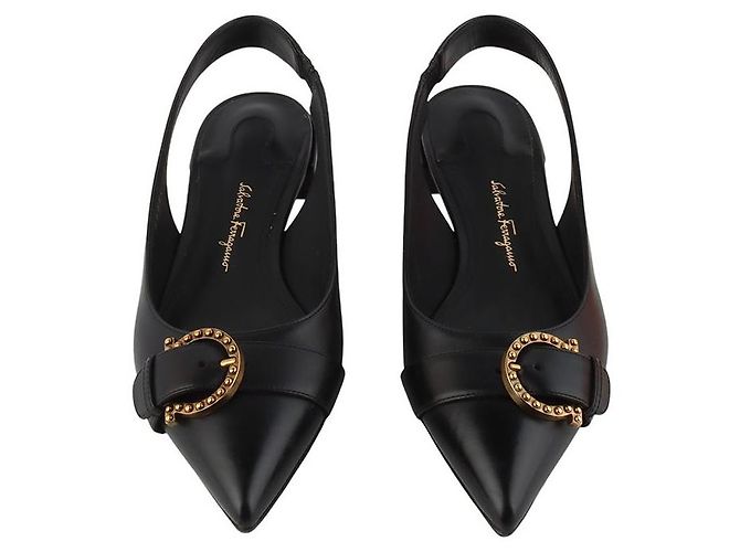Salvatore Ferragamo Gaiola Gancini Slingback Größe Schwarz - Ansicht 2