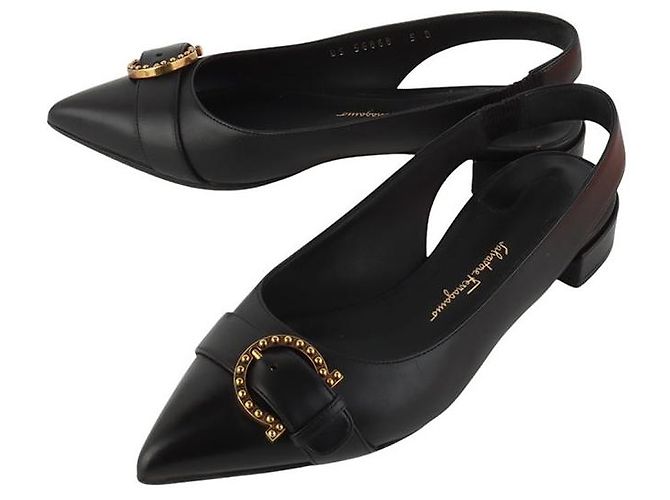 Salvatore Ferragamo Gaiola Gancini Slingback Größe Schwarz - Ansicht 3