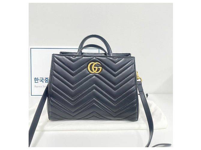 Gucci Tote e borsa a tracolla Marmont Matelassé Nero - vista 2