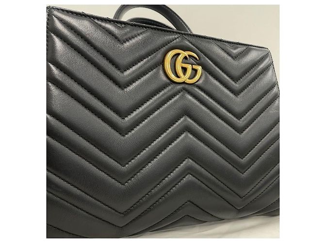 Gucci Tote e borsa a tracolla Marmont Matelassé Nero - vista 3